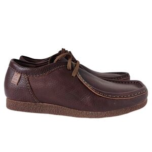CLARKS Shacre II Run Shoes 8 Tan Tumbled Leather Moccasins Men's New!